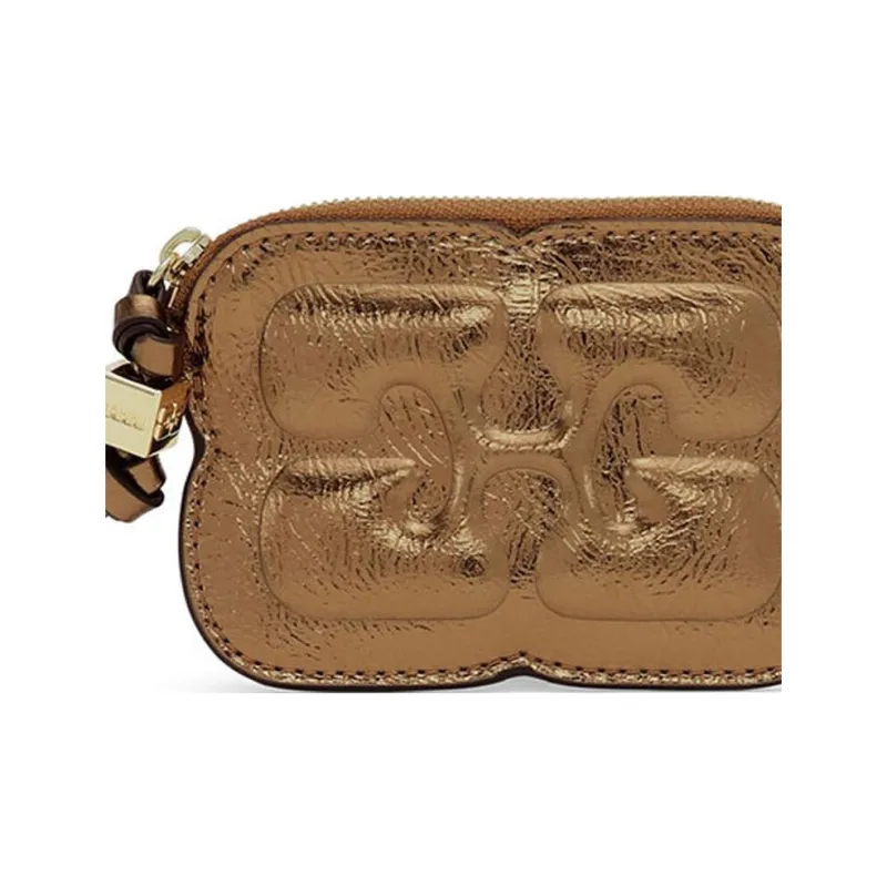 GANNI Bou Metallic-effect Zip-fastening Wallet-3