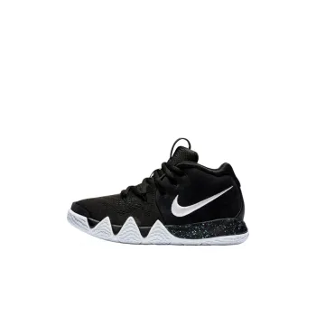 Nike Kyrie 4 Cushioned Slip-Resistant Lightweight Mid-Top Basketball Shoes Black White Children Aged 3-7 Years Old
