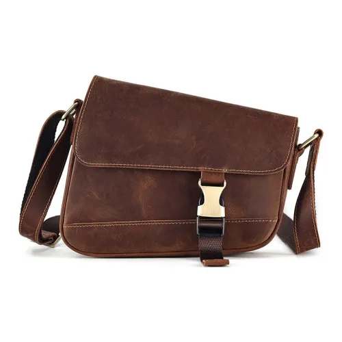 Yalu Crossbody Bags Mad Horse Leather Brown