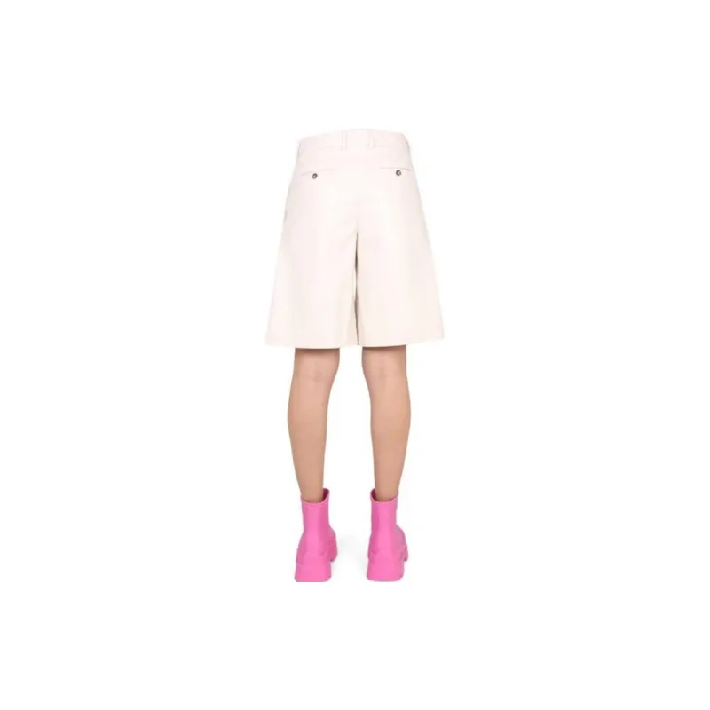 MSGM Faux Leather Bermuda Shorts-2