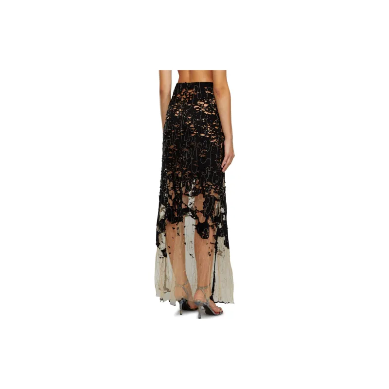 DIESEL SS24 Casual Long Skirt Women's Black-2