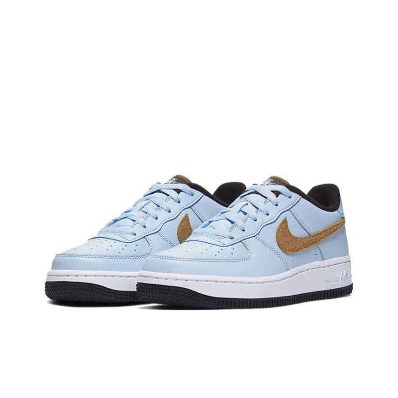 Nike Air Force 1 Felt Low Top Kids' Skateboarding Shoes Sky Blue Teenagers-2