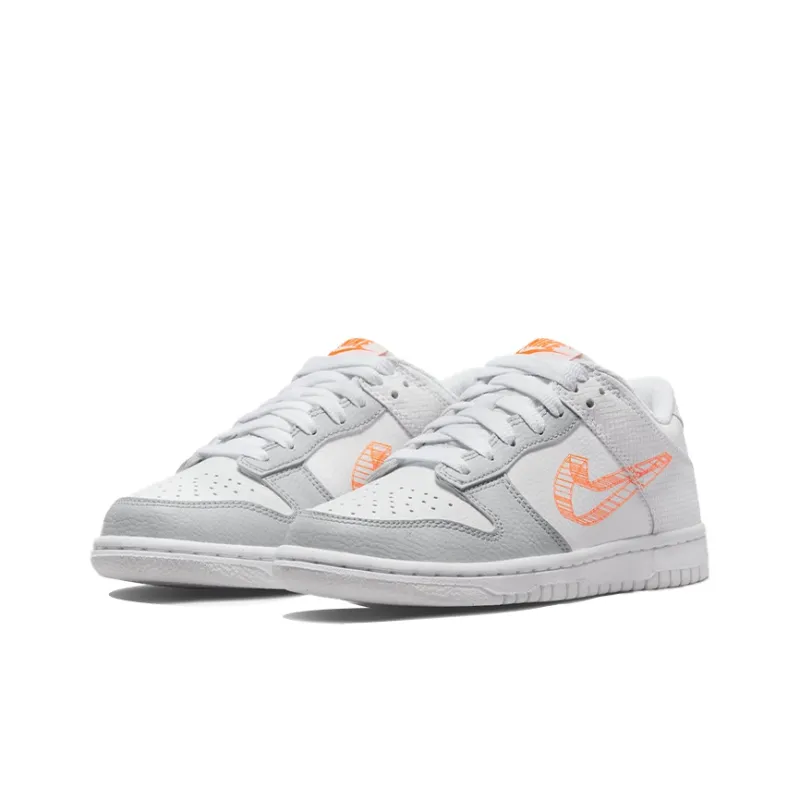 Nike Dunk Low SE 3D Swoosh Pure Platinum Total Orange GS-2