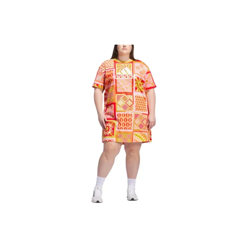 Adidas Free Shipping With AdiClub Adidas X Farm Rio Slim Dress Plus Size-1