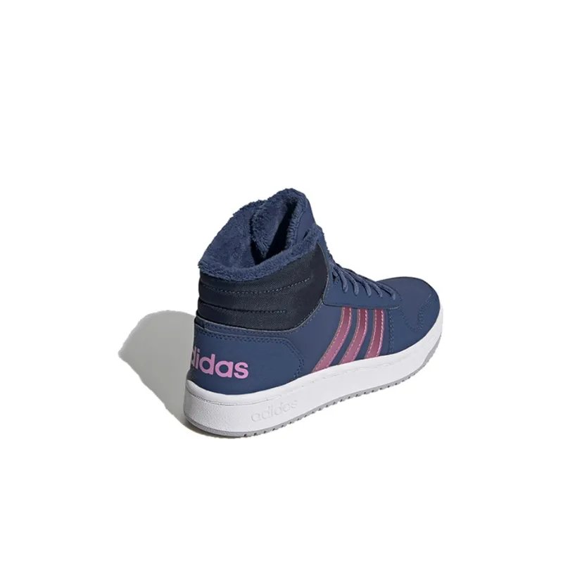 Adidas Neo Hoops 2.0 Breathable Mid Top Children's Basketball Shoes Dark Blue Purple Kids'-3