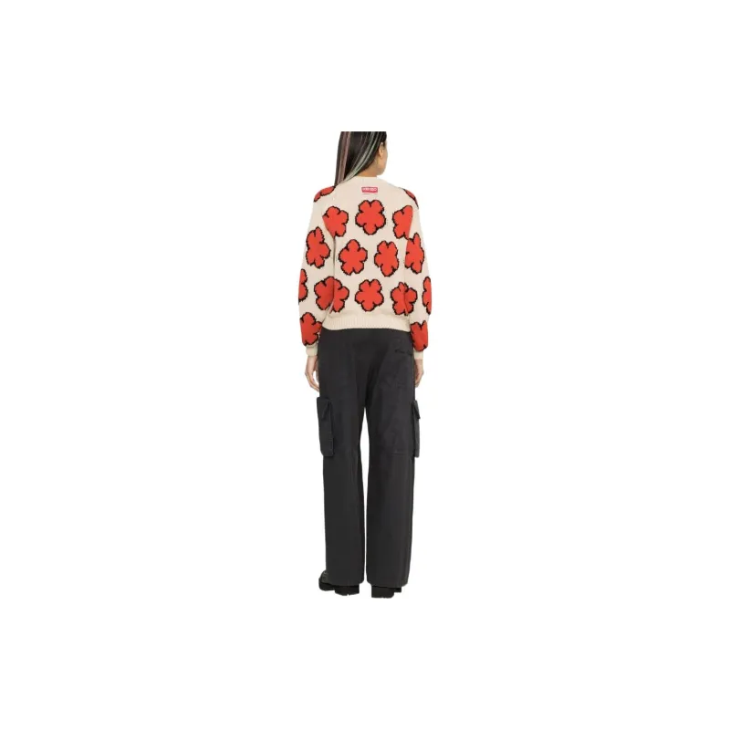 KENZO Boke Flower Intarsia Knit Jumper 'Red'-2