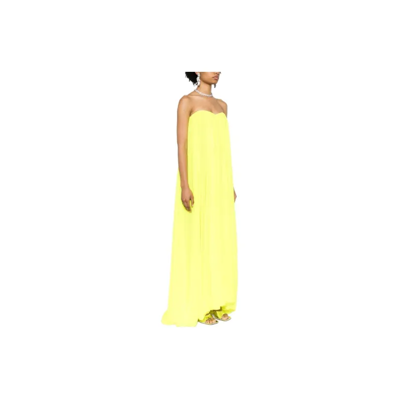 OSCAR DE LA RENTA SS24 Sleeveless Dress Women's Fluorescent Yellow-3