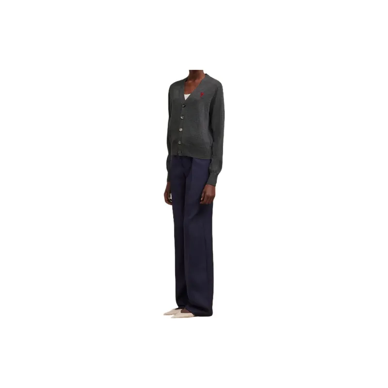 AMIPARIS Paris Ami De Coeur Logo Embroidered V Neck Cardigan-3