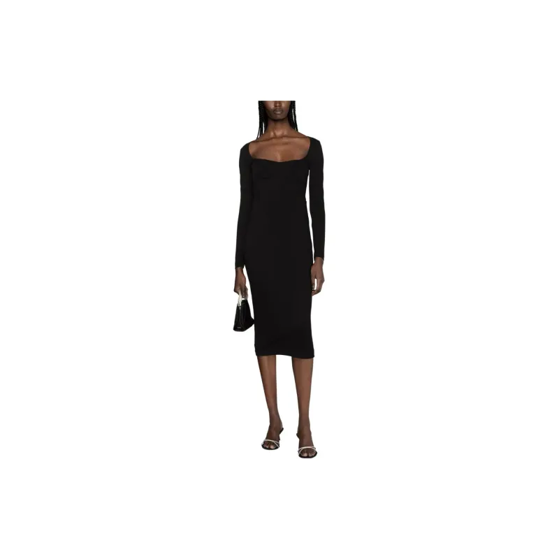 PINKO Long Sleeved Midi Corset Dress-1