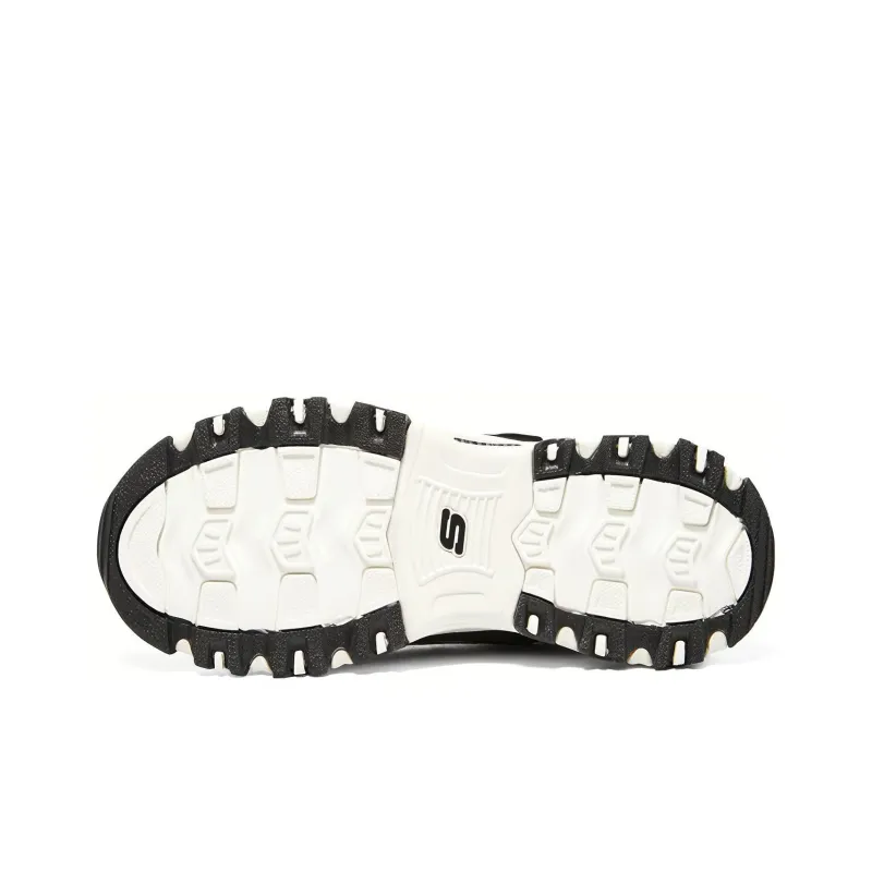 Skechers D'LITES Series Cushioning Anti-Slip And Wear-Resistant Kids Lifestyle Shoes Black White Teenagers-4
