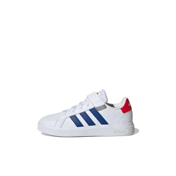 Adidas Neo GRAND COURT 2.0 EL K Anti Slip Wear Resistant Low Top Skateboard Shoes White Blue Red Kids'