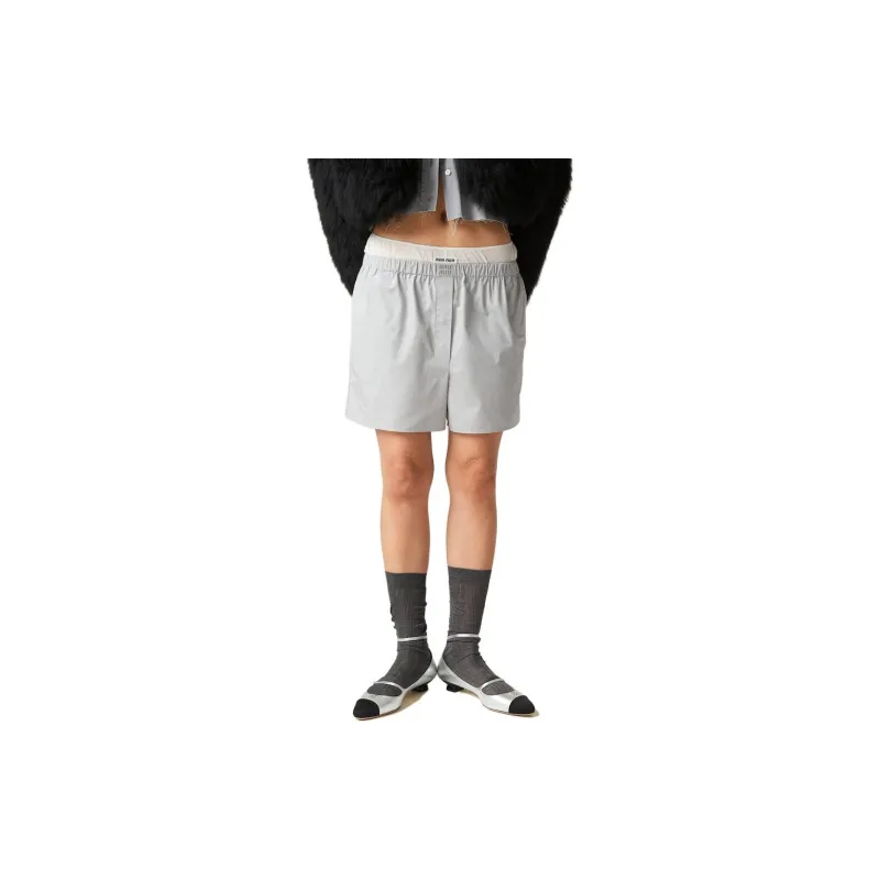 MIU MIU Casual Shorts Unisex Gray-3