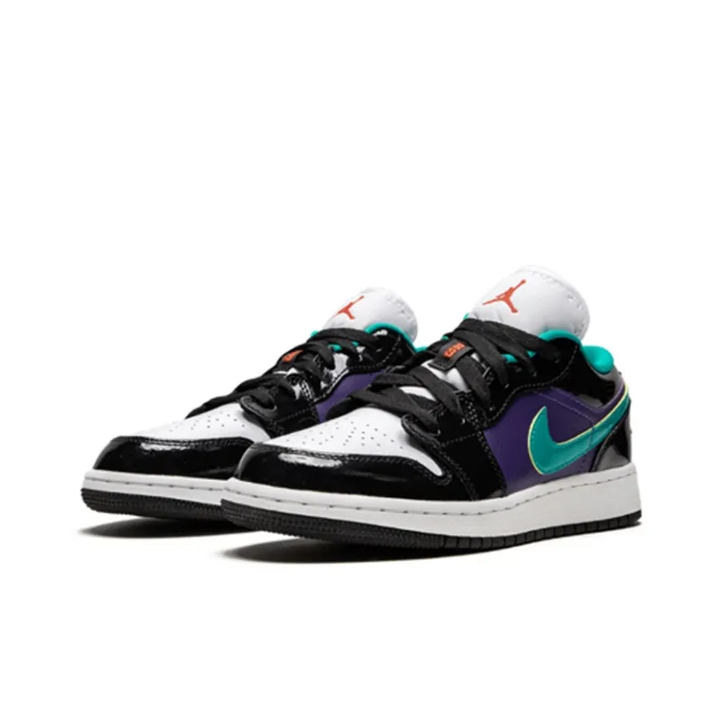 Jordan 1 Low Black Court Purple Turbo Green GS-3