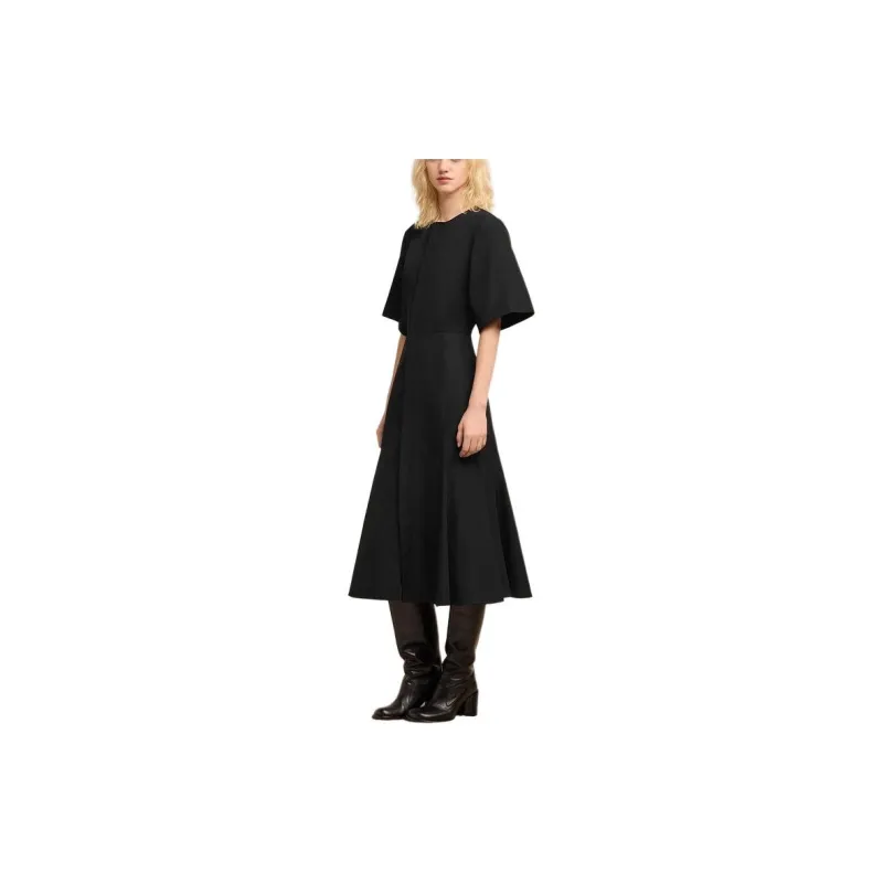 AMIPARIS Mid Sleeved Round Neck Midi Dress-4