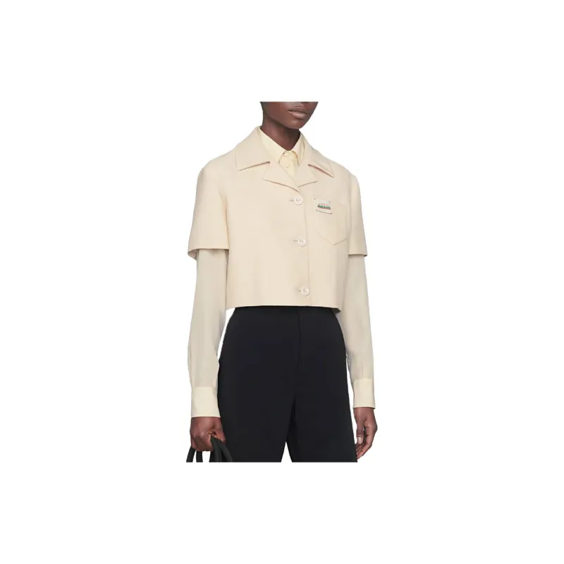 GUCCI Cropped Coats Women's White-3
