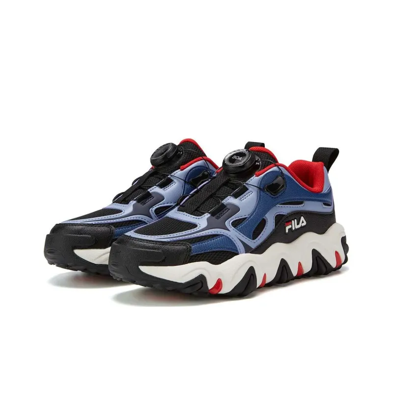 FILA KIDS Tiger Paw Abrasion Resistant Low Top Kids' Running Shoes Black Blue Teenagers-8