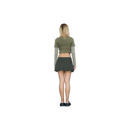 TAXIPHONE Casual Short Skirts Women's Olive Green