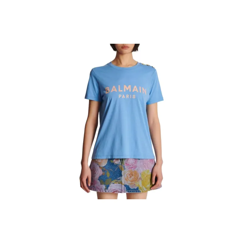 BALMAIN T Shirts Women's Blue-4