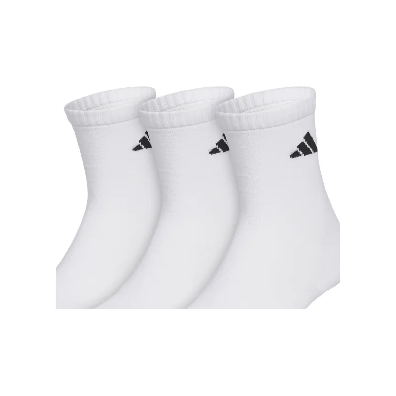 Adidas Mid Calf Socks Unisex 9 Double Loads White-2