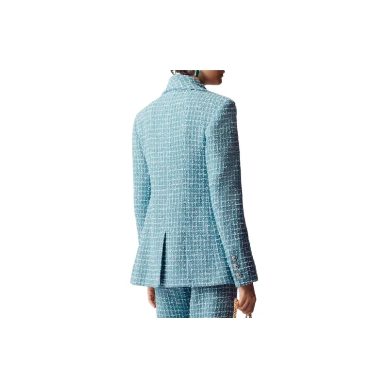CHANEL SS23 Business Suit Coat Women's Blue-3