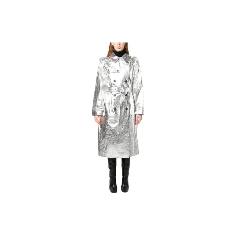 NILI LOTAN Leather Jacket Women's Silver-1