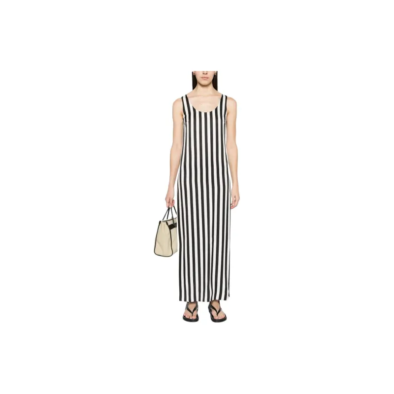 MOSCHINO Scoop neck Striped Long Dress-1