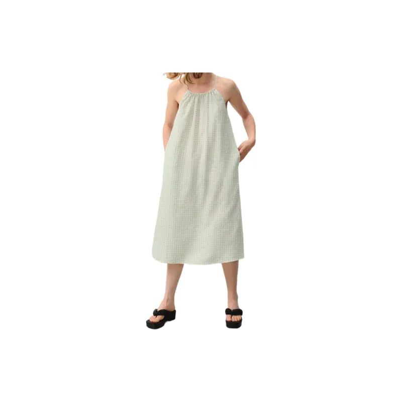 AMERICAN VINTAGE A.M SS24 ROBE FEMME PYKOBOO Slip Dresses Women's Green-1