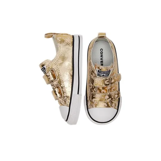 Converse All Star 2V Anti Slip Wear Resistant Low Top Toddler Shoes Gold Infant And Toddler-4