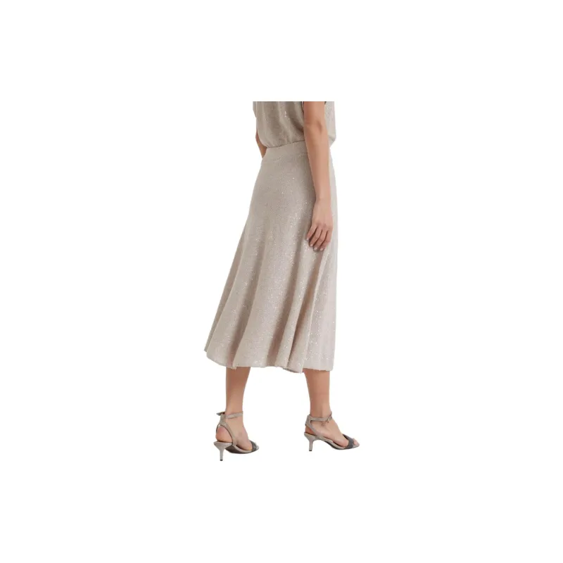 Brunello Cucinelli Sequin embellished Knitted Midi Skirt-3
