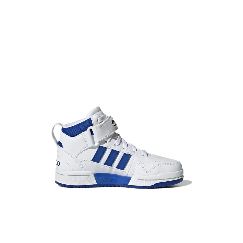 Adidas Neo Postmove Abrasion Resistant Mid Top Children's Basketball Shoes White Kids-3