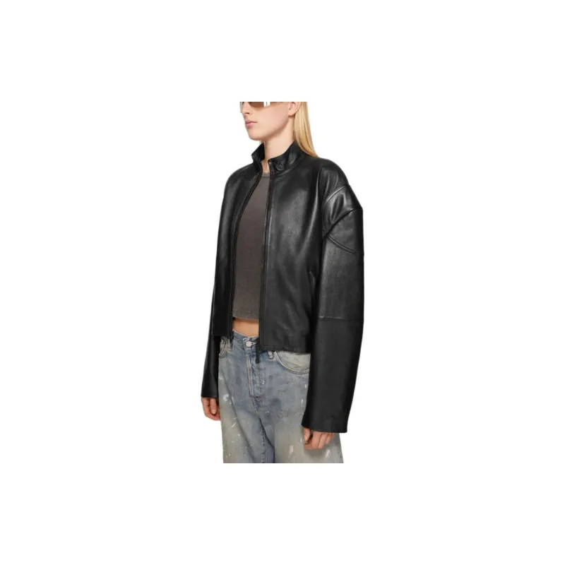 Acne Studios Leather Jacket Jackets & Coats Women's Black-3