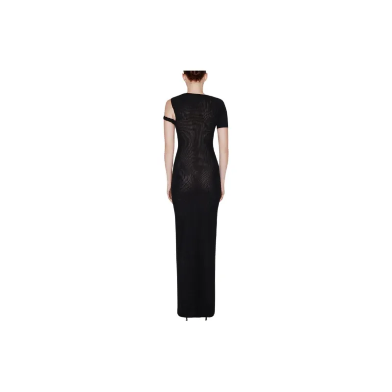 Khy DROP 004 Mesh Stretch Twist Maxi Dress Short Sleeved Dress Women's Black-2