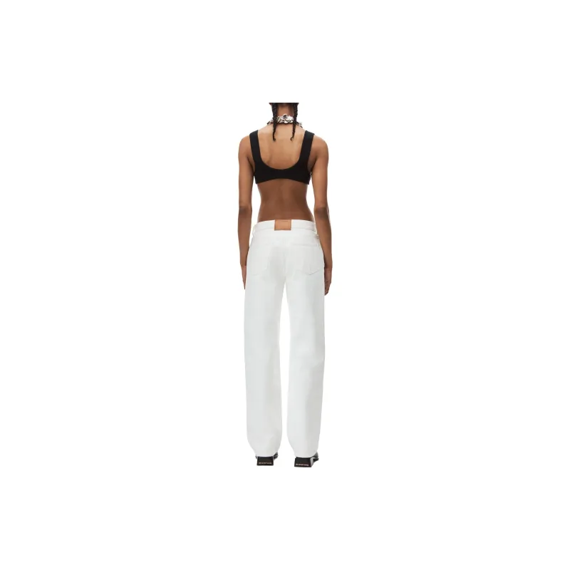 Alexander Wang Logo Patch Straight Leg Jeans-3