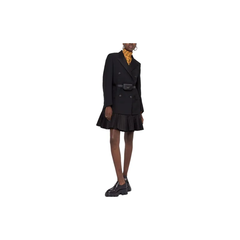 PRADA Long Sleeved Dress Women's Black-4