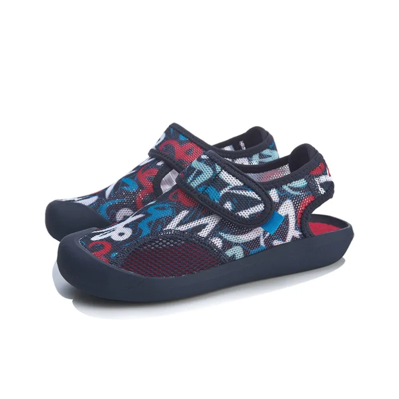 LINING YOUNG Breathable Children's Sandals Blue Gray Teenagers-2