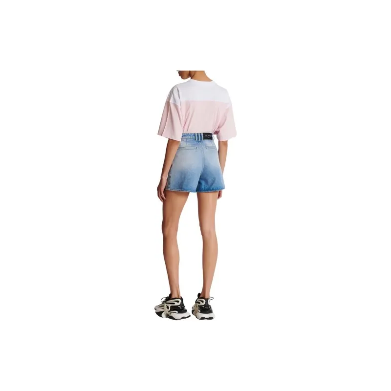 BALMAIN Logo buttons Denim Shorts-1
