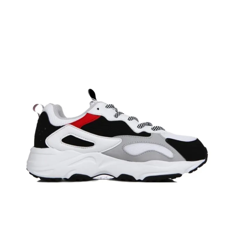 FILA KIDS Tracer Slip Resistant Cushioning Wear Resistant Kids Lifestyle Shoes White Red Black Teenagers-1