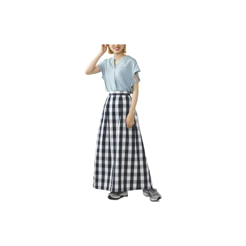 Beams Casual Long Skirts Women's Marine Blue-1