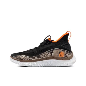 Under Armour Curry 8 Flow Cushioning Wear Resistant Mid Top Performance Basketball Shoes Black Teenagers