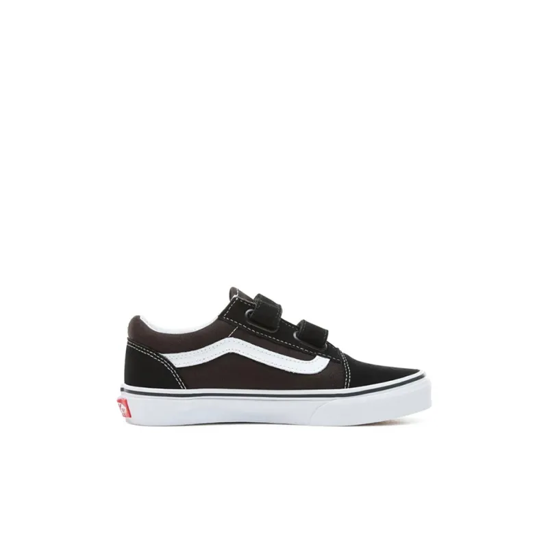 Vans Low Top Skateboard Shoes Black White Children Aged 3 7 Years Old-1