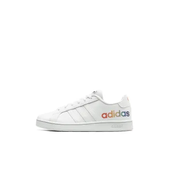 Adidas Neo GRAND COURT K Abrasion Resistant Low Top Skateboard Shoes Pure White Kids'