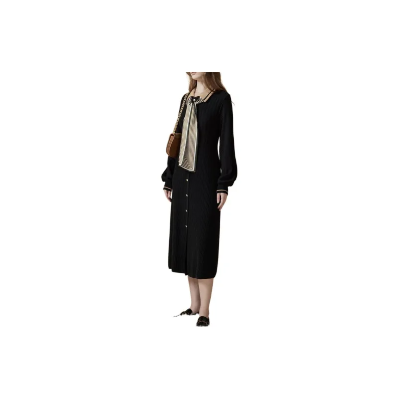 DKNY Long Sleeved Dress Women's Black-4