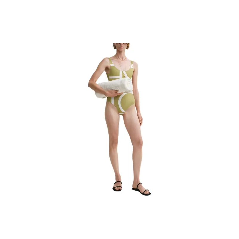 TOTEME PF24 One piece Swimsuit Women's Melon Green/Light Licorice Green-1
