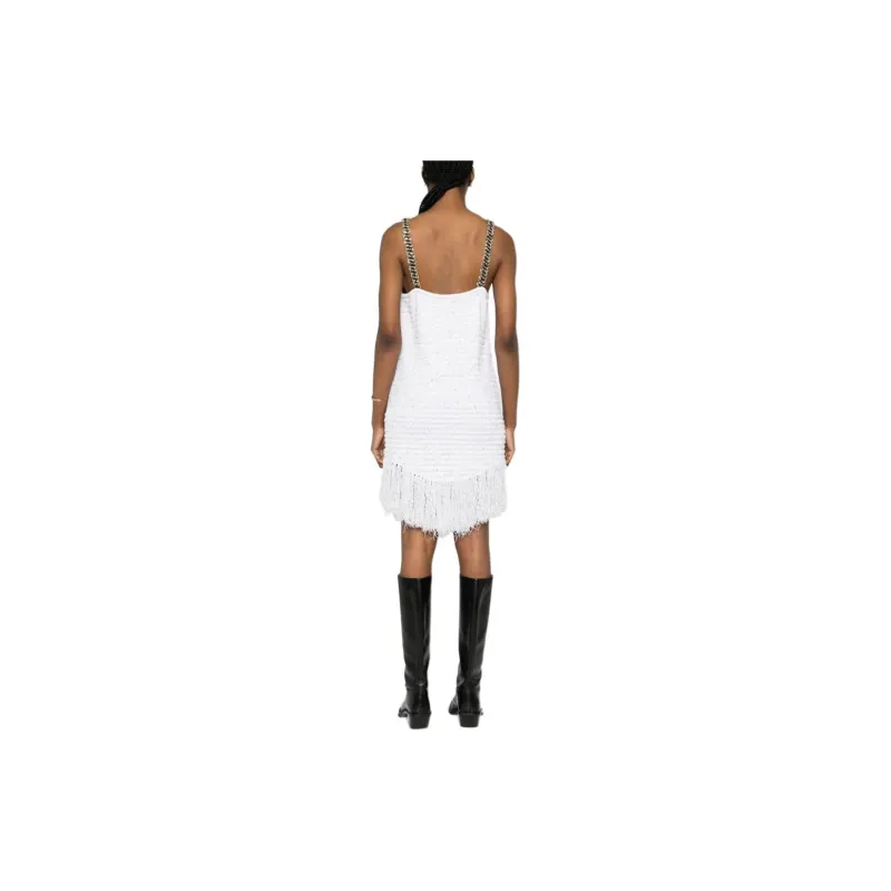 BALMAIN Chain Strap Lurex Tweed Mini Dress-3