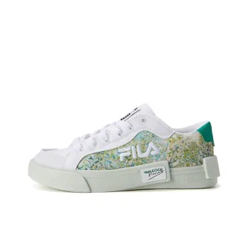 FILA KIDS Van Gogh Collaboration Collection Low Top Skateboard Shoes White Green Teenagers