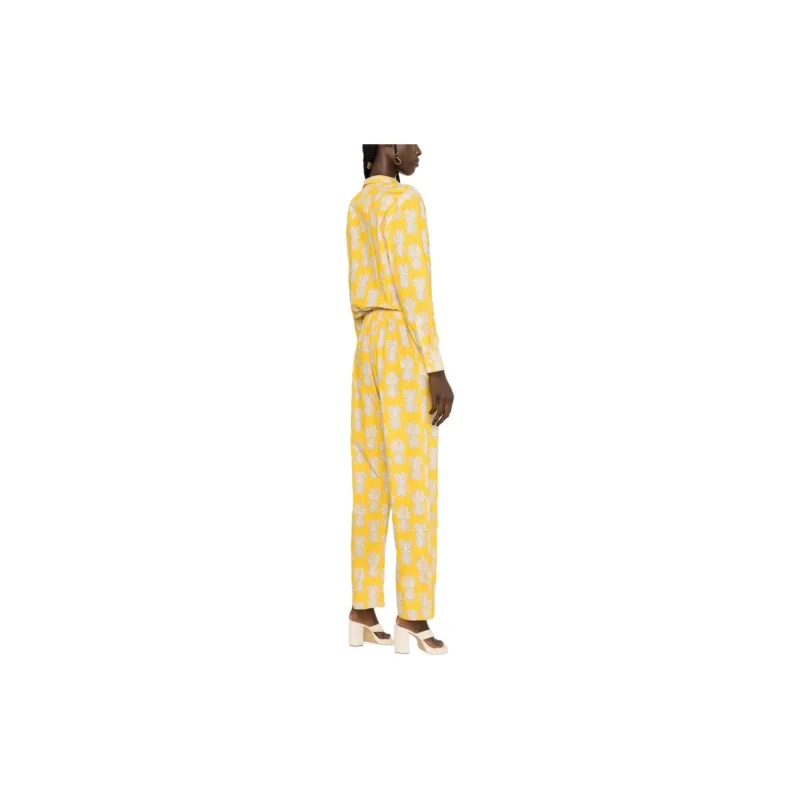 La DOUBLEJ. Aviator Pineapple print Cotton Jumpsuit-2