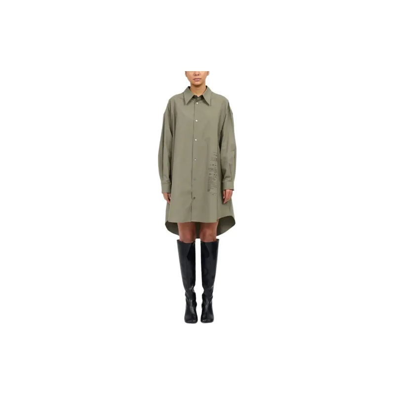 MM6 Maison Margiela Poplin Texture Shirt Dress-1