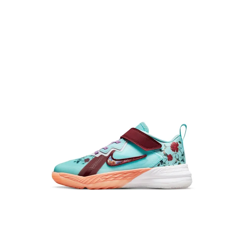 Nike Lebron 18 Low 'Floral' James 18 Low Top Performance Basketball Shoes Blue Red Children Aged 3 7 Years Old-0