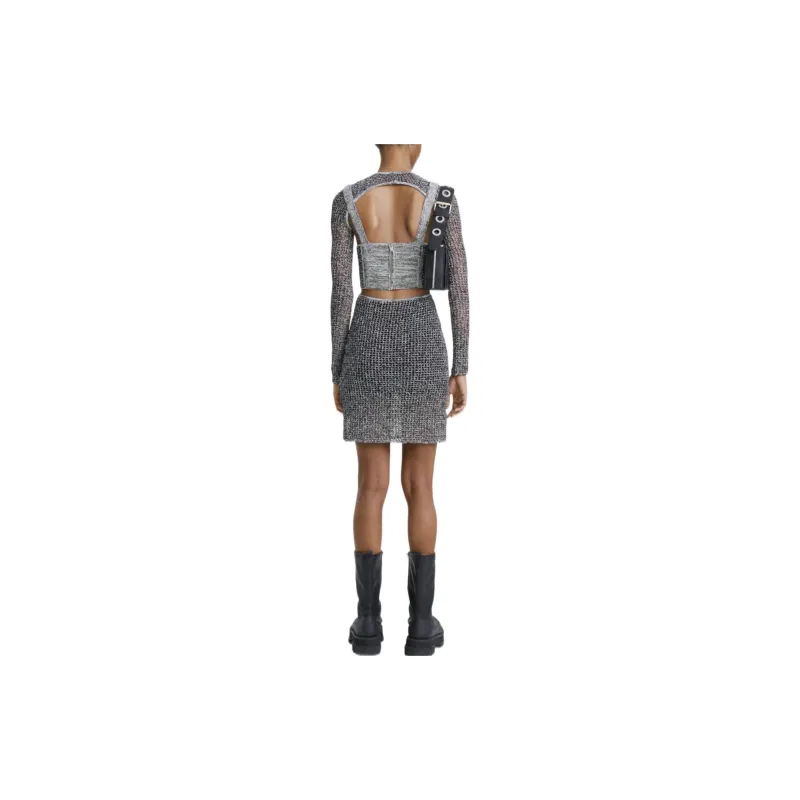 DION LEE Long-Sleeved Dresses Women's Silver Gray-2
