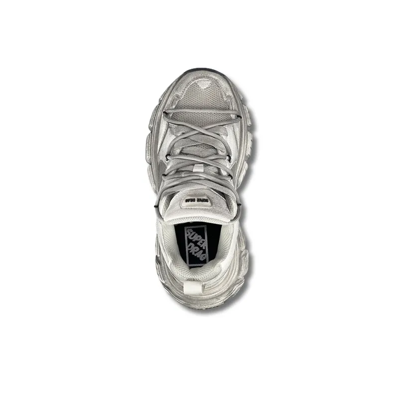 LuzaoT SUPER DRAG Low Top Chunky Sneakers Unisex Gray-3